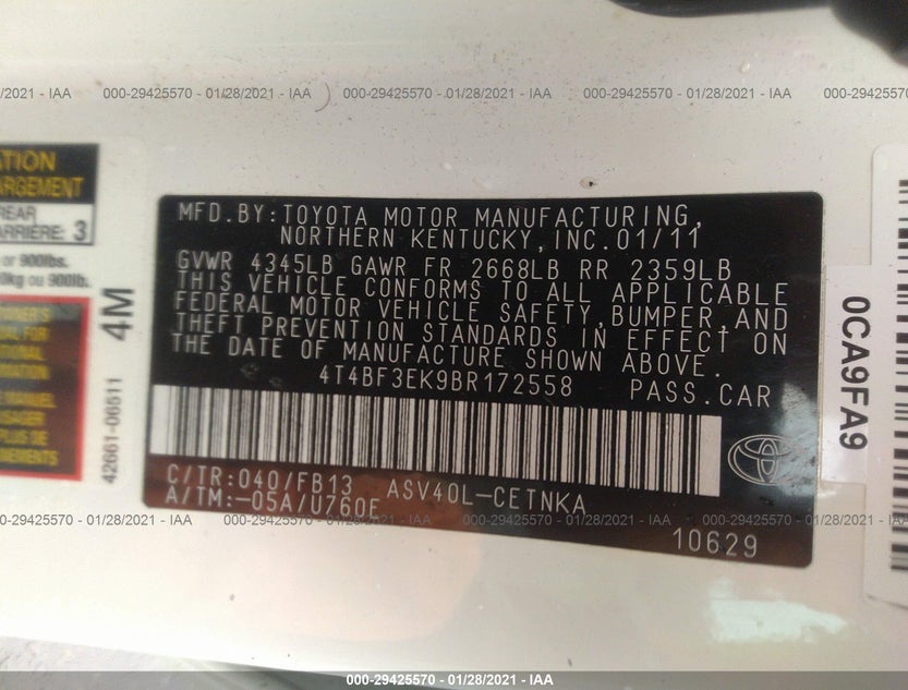 4T4BF3EK9BR172558