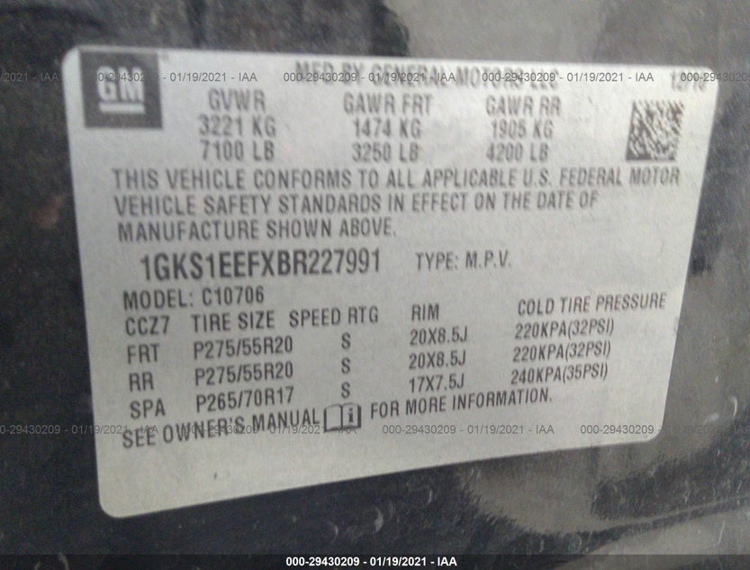 1GKS1EEFXBR227991