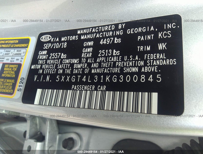 5XXGT4L31KG300845