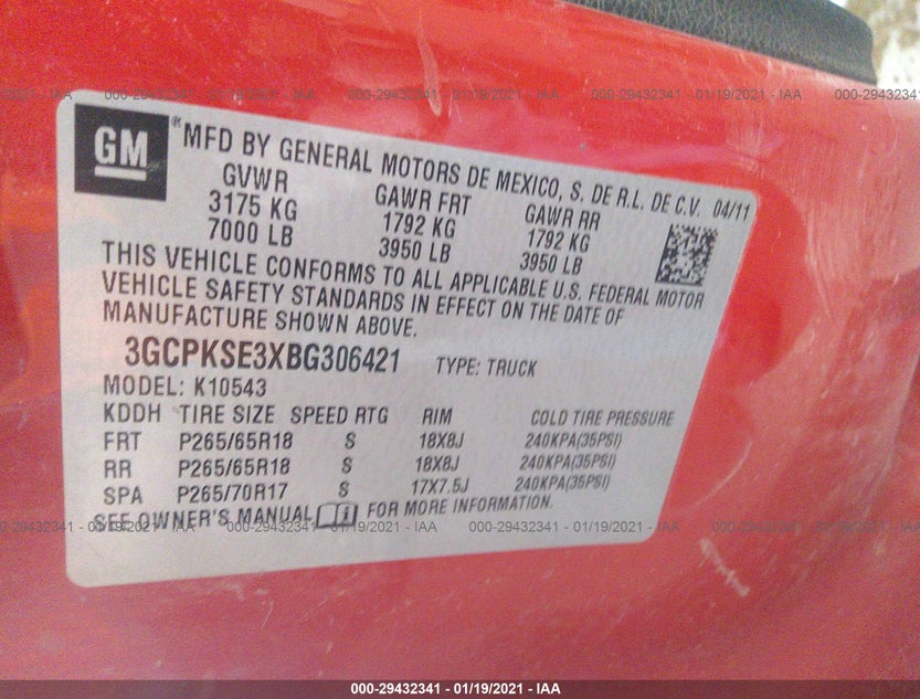 3GCPKSE3XBG306421
