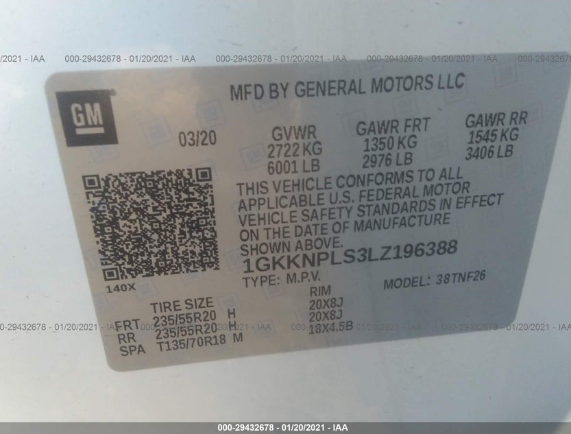 1GKKNPLS3LZ196388