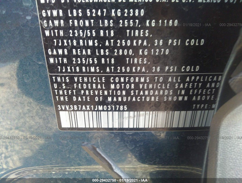 3VV3B7AX1JM031785
