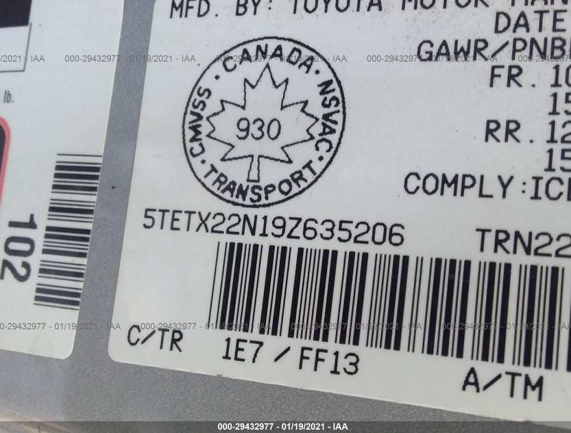 5TETX22N19Z635206