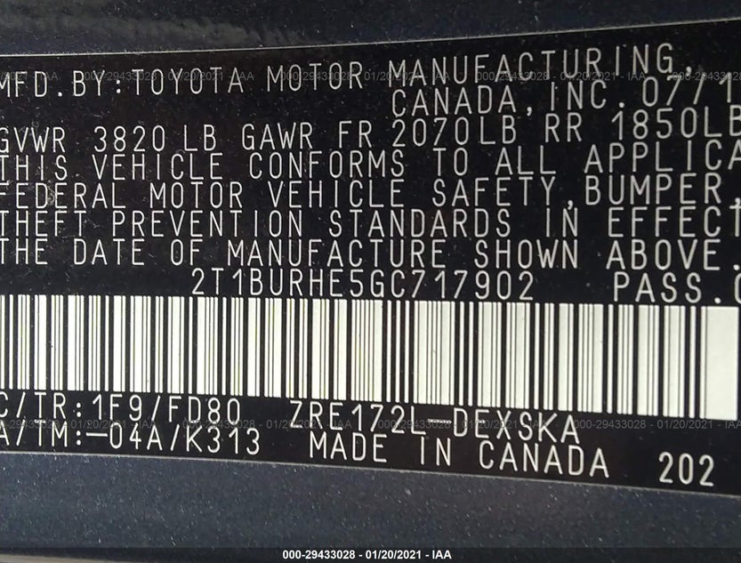 2T1BURHE5GC717902