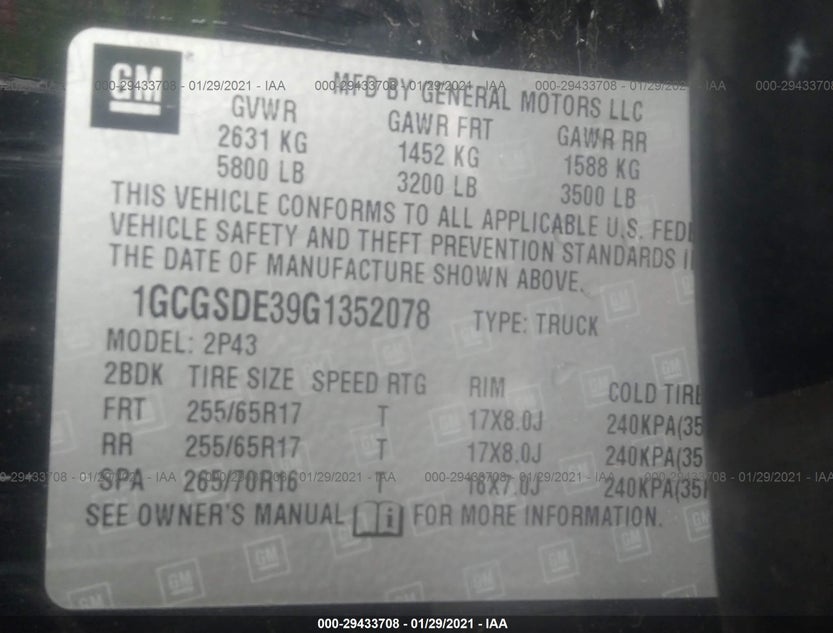 1GCGSDE39G1352078
