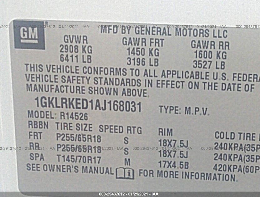 1GKLRKED1AJ168031