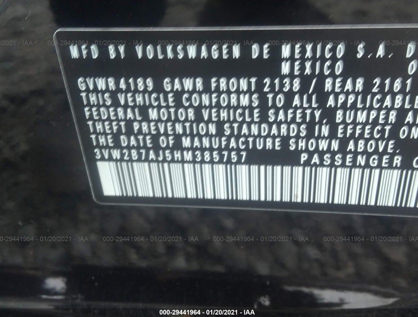 3VW2B7AJ5HM385757