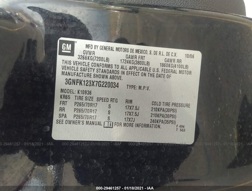 3GNFK123X7G220034