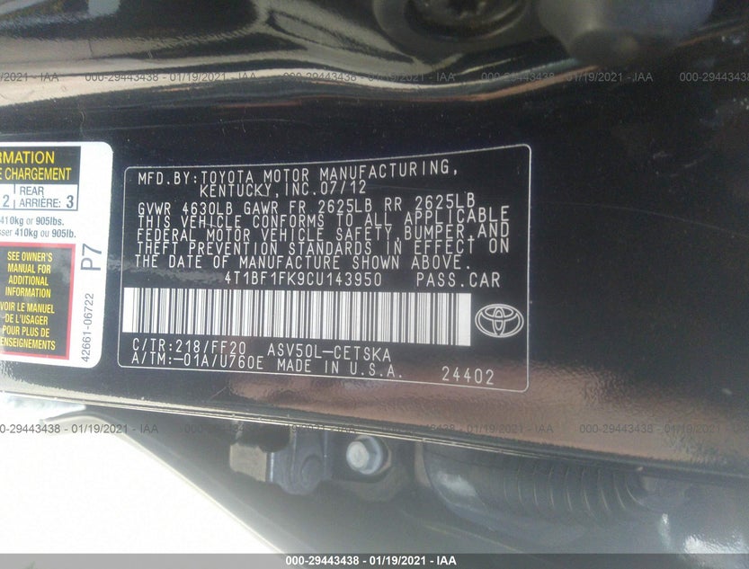 4T1BF1FK9CU143950