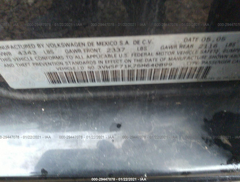 3VWSF71K75M640899