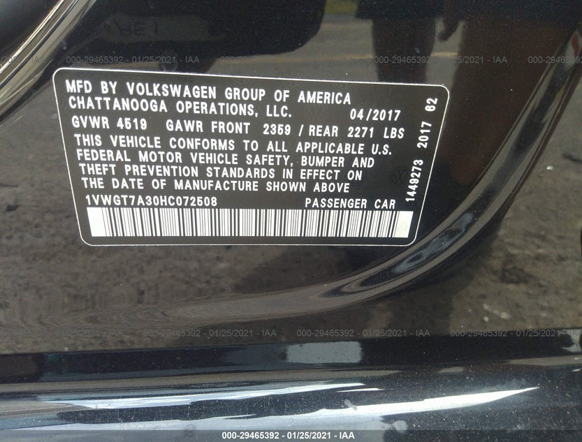 1VWGT7A30HC072508