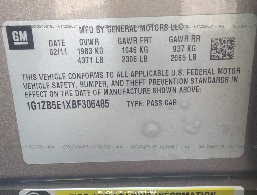 1G1ZB5E1XBF306485