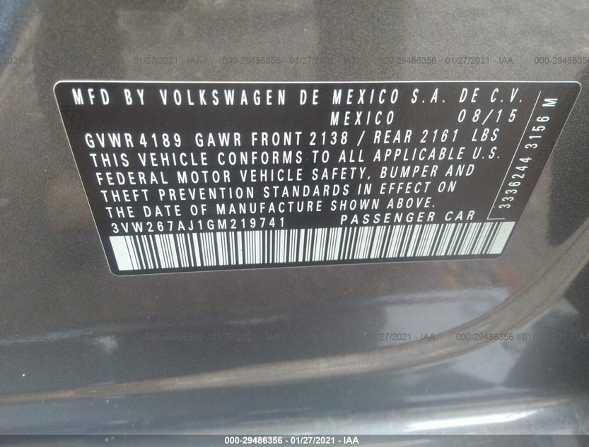 3VW267AJ1GM219741