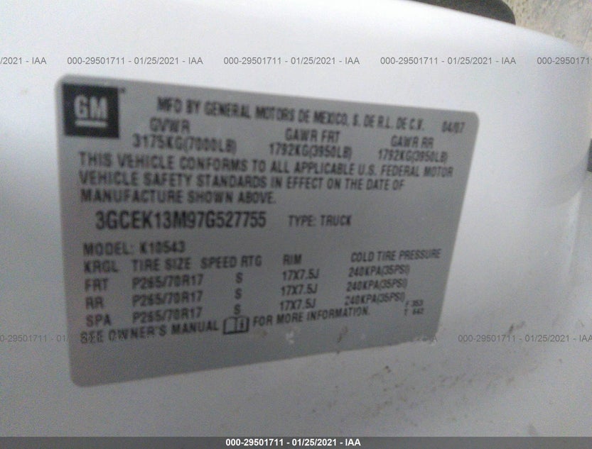 3GCEK13M97G527755