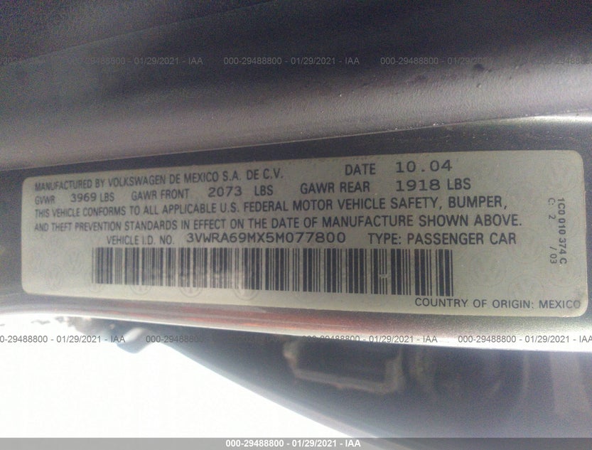 3VWRA69MX5M077800