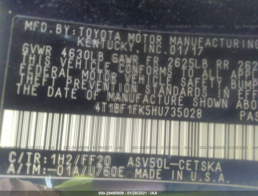 4T1BF1FK5HU735028