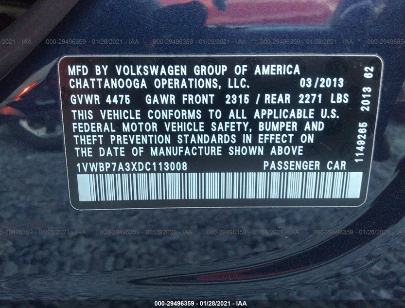 1VWBP7A3XDC113008