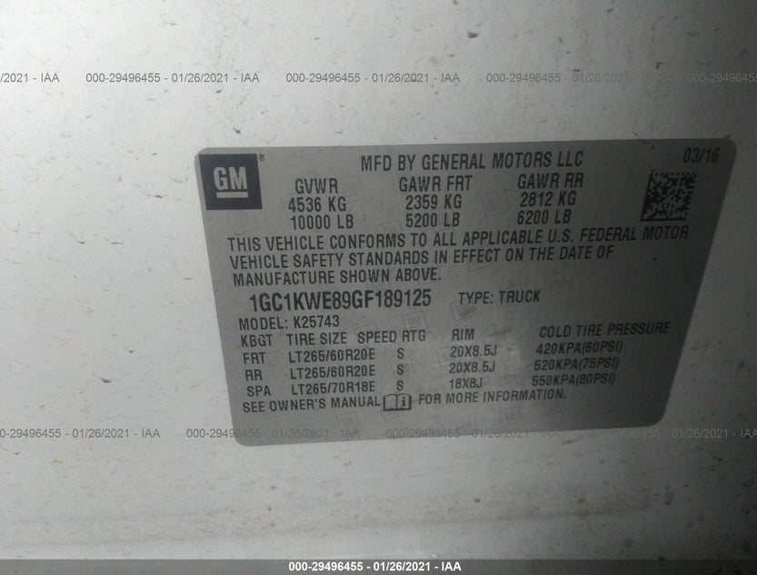 1GC1KWE89GF189125