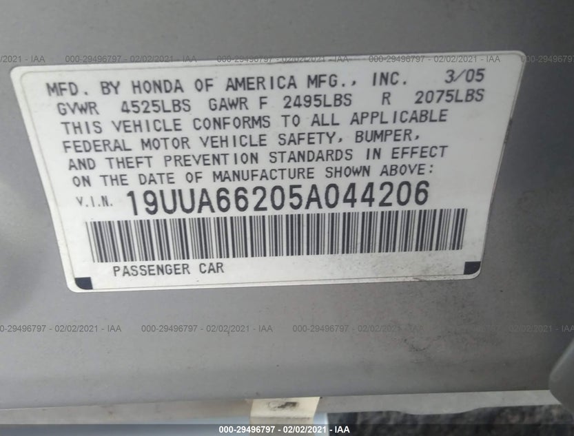 19UUA66205A044206