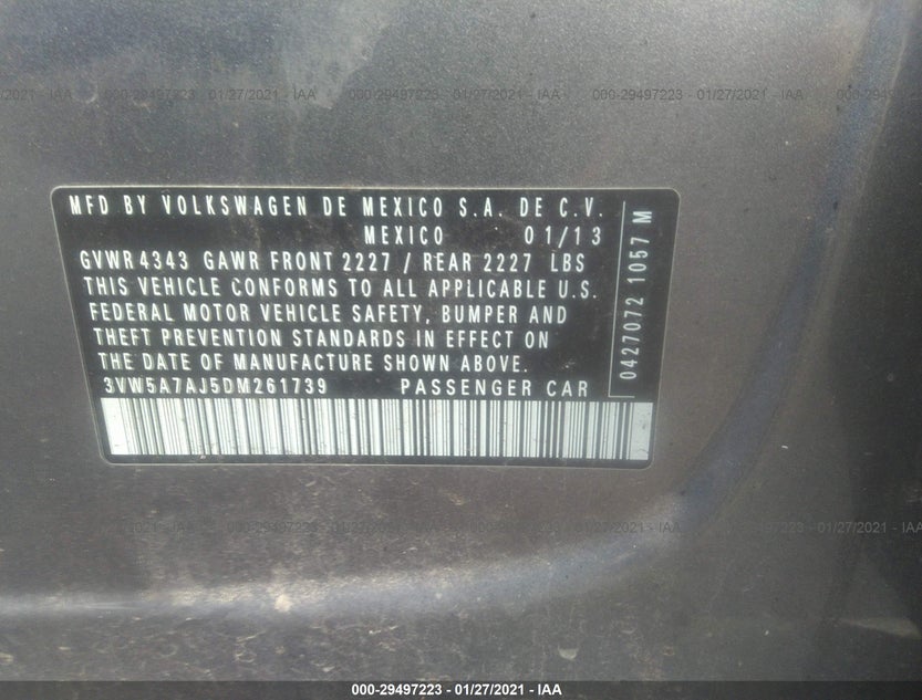 3VW5A7AJ5DM261739
