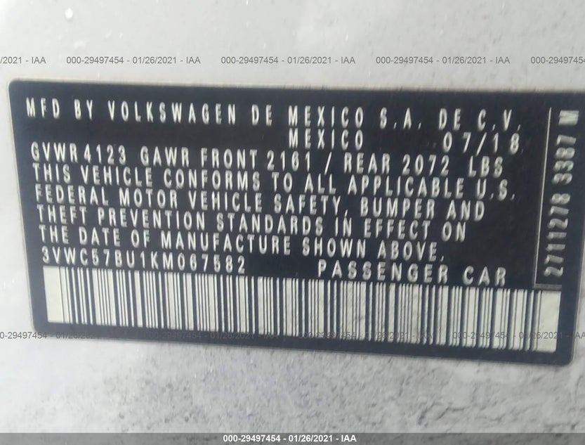 3VWC57BU1KM067582