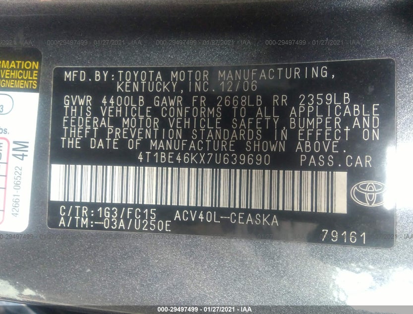 4T1BE46KX7U639690