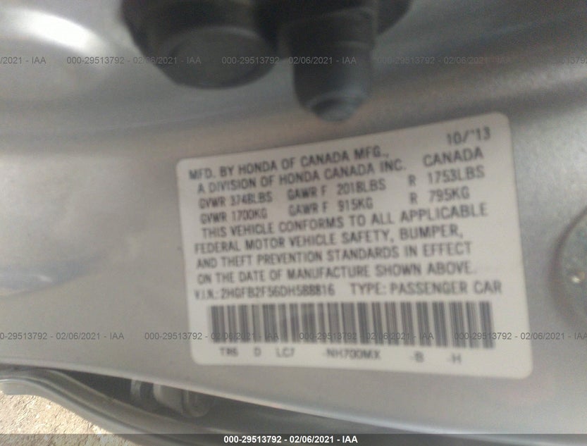 2HGFB2F56DH588816
