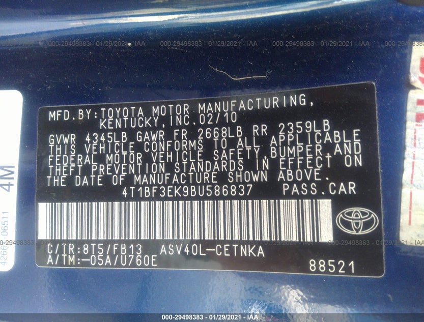 4T1BF3EK9BU586837