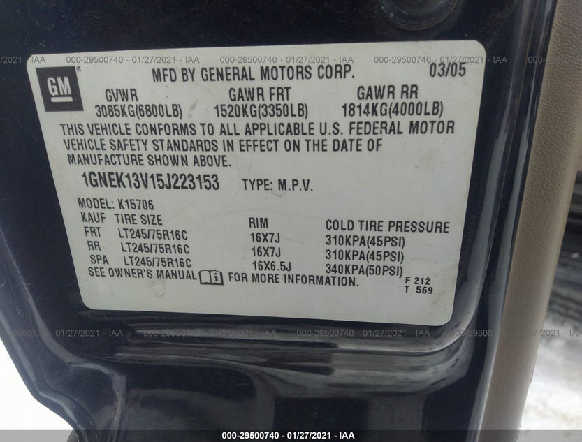 1GNEK13V15J223153