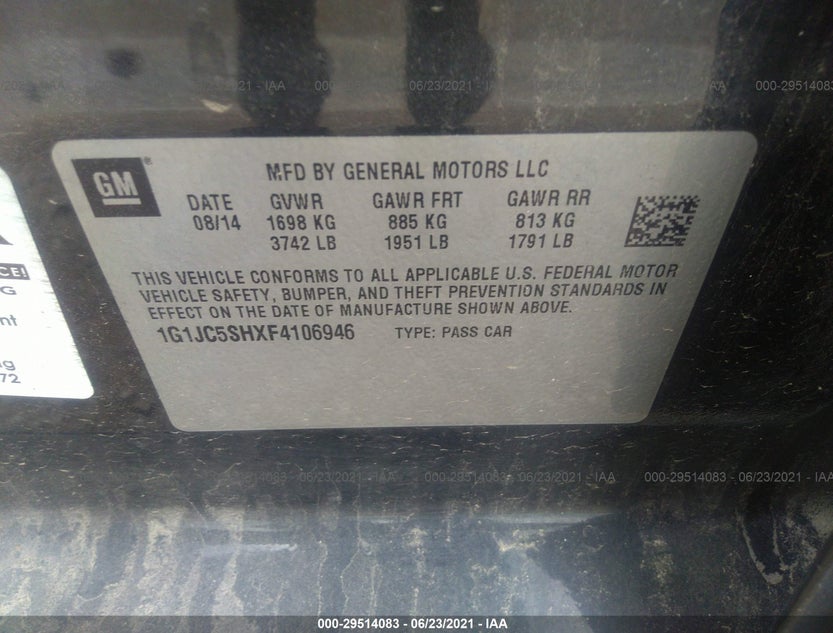1G1JC5SHXF4106946