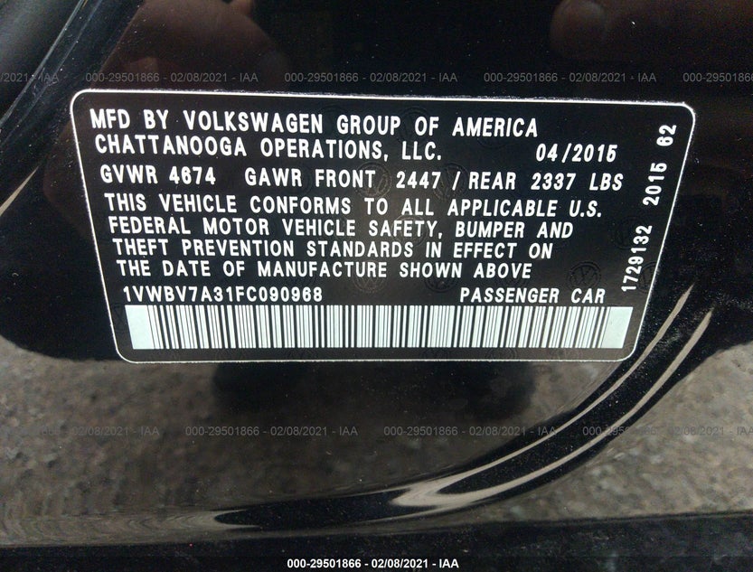 1VWBV7A31FC090968