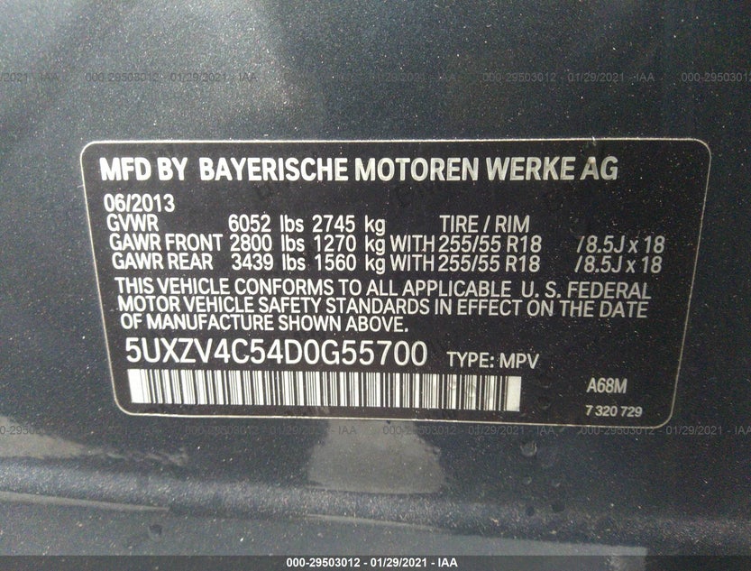 5UXZV4C54D0G55700