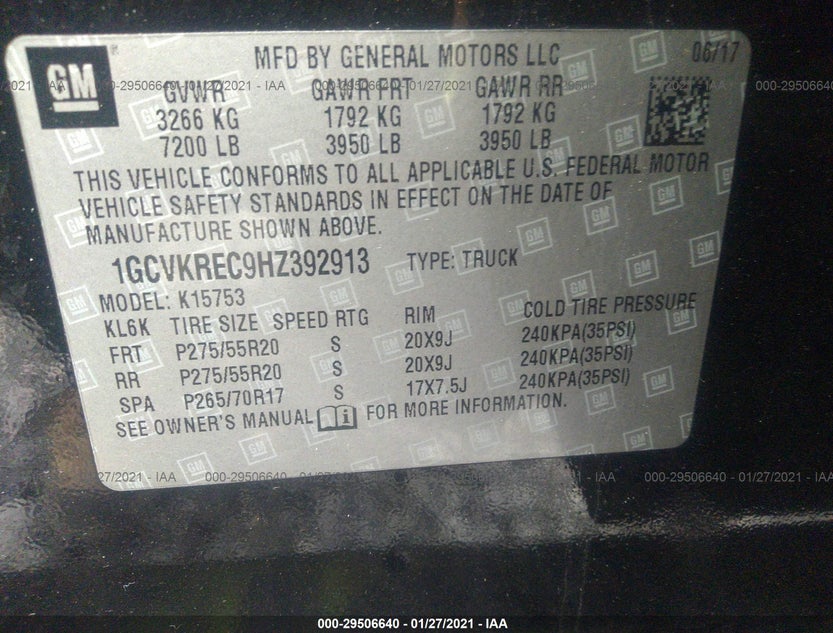 1GCVKREC9HZ392913