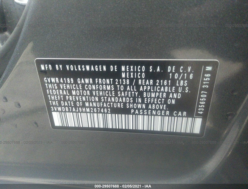 3VWDB7AJ9HM267462