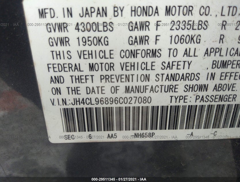 JH4CL96896C027080
