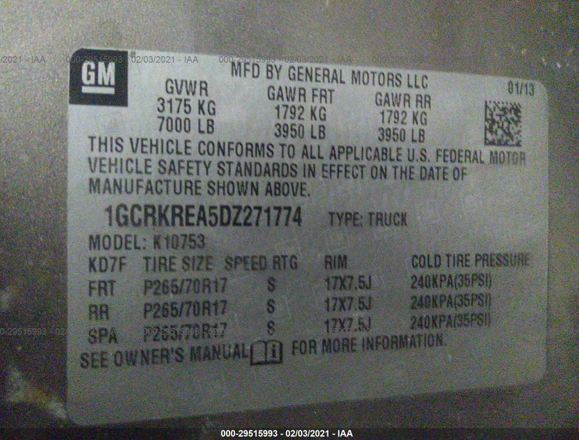 1GCRKREA5DZ271774