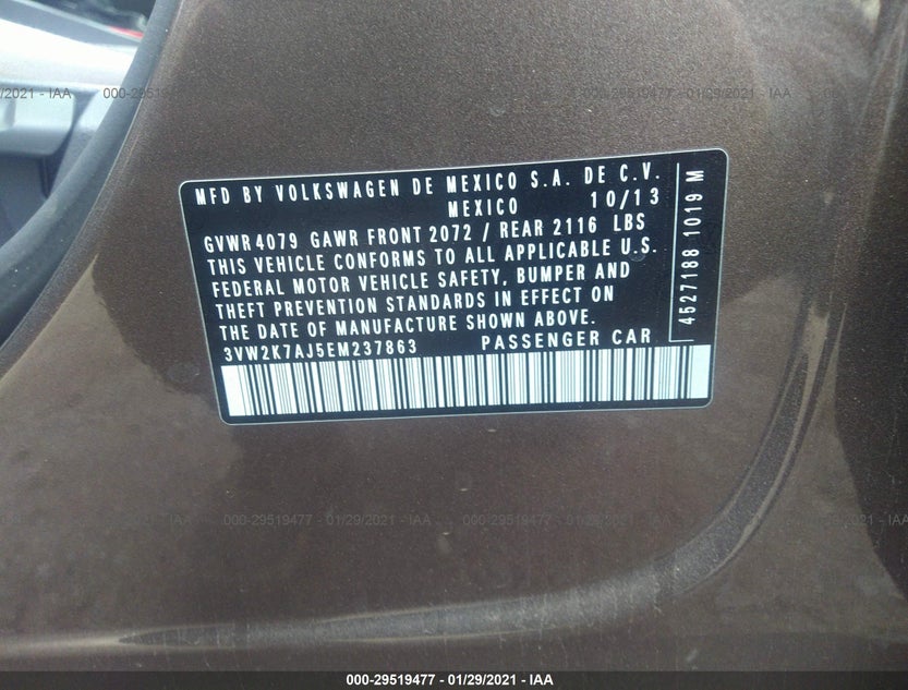 3VW2K7AJ5EM237863