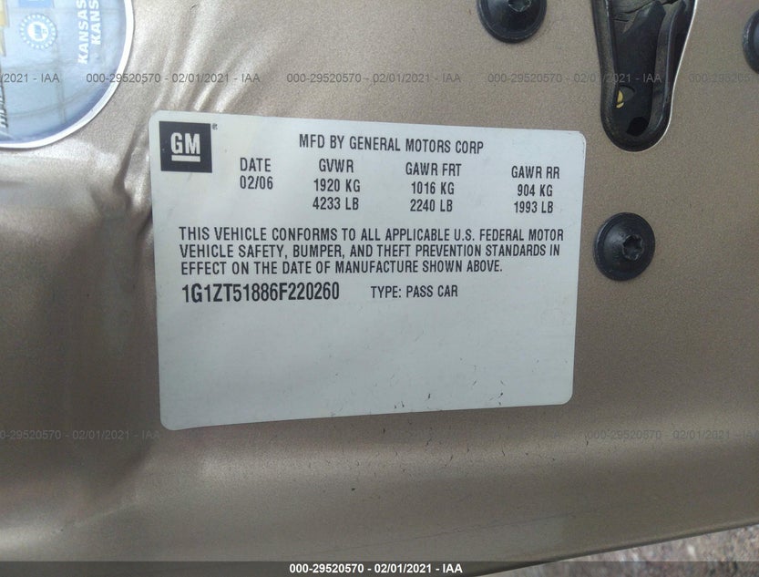 1G1ZT51886F220260