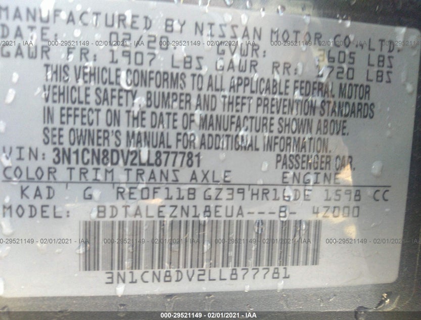 3N1CN8DV2LL877781