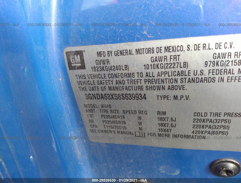 3GNDA63X58S639934