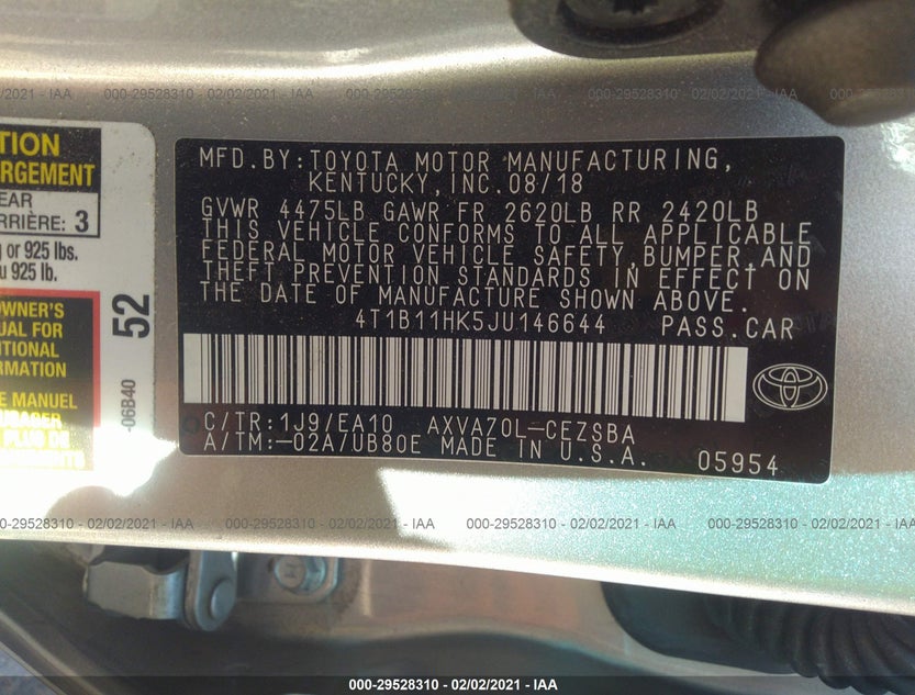 4T1B11HK5JU146644