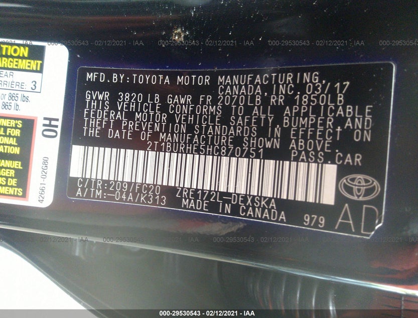 2T1BURHE5HC870751