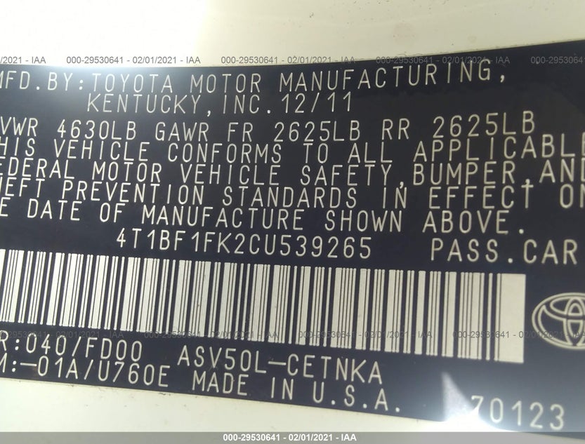 4T1BF1FK2CU539265