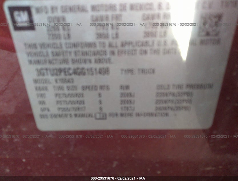 3GTU2PEC4GG151498