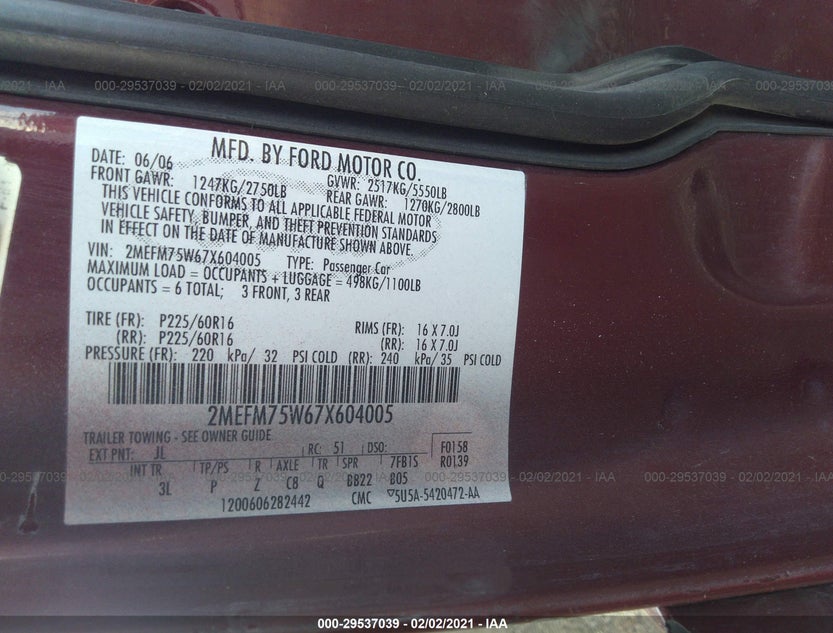 2MEFM75W67X604005