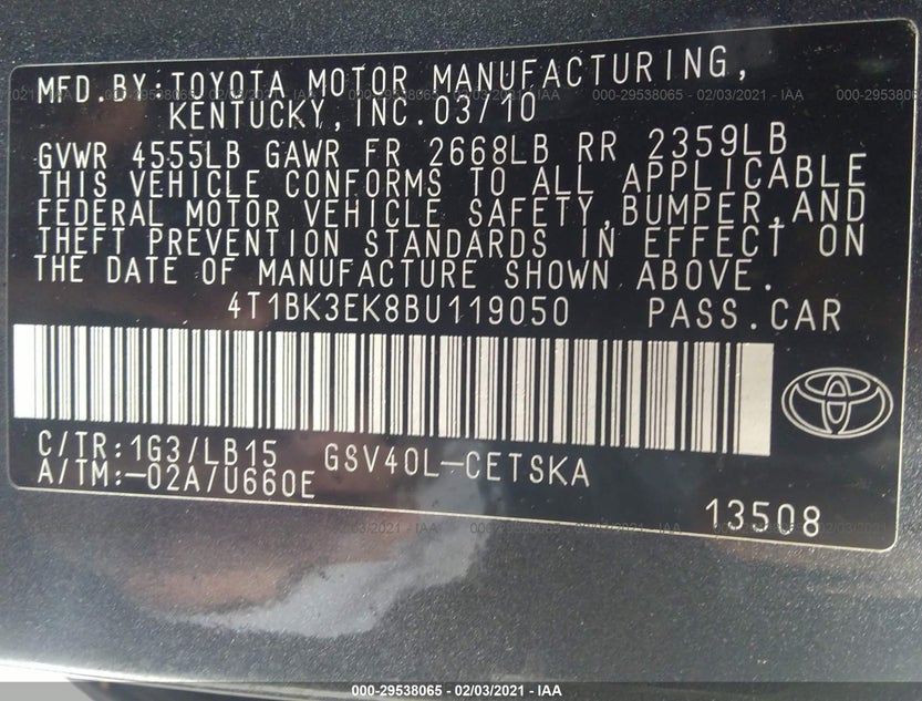 4T1BK3EK8BU119050