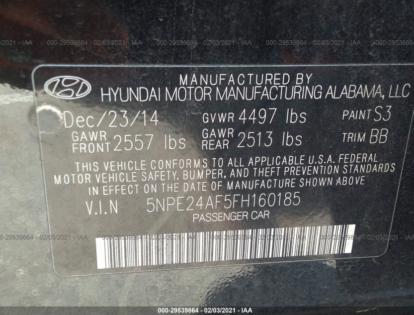 5NPE24AF5FH160185
