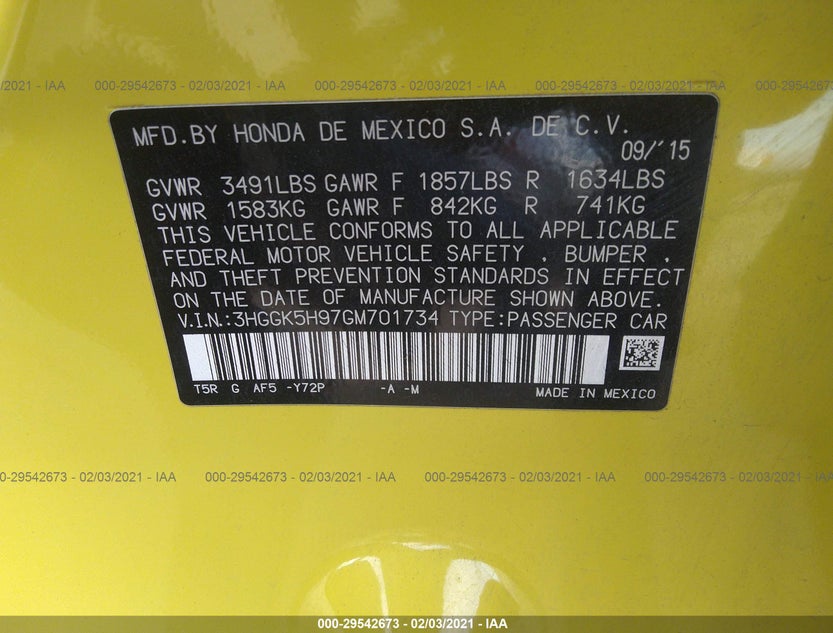 3HGGK5H97GM701734