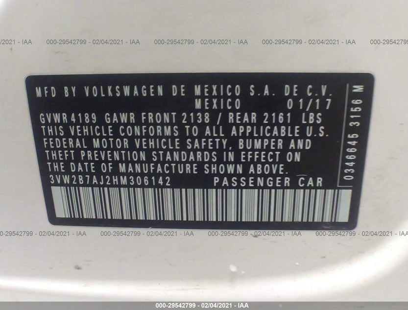 3VW2B7AJ2HM306142