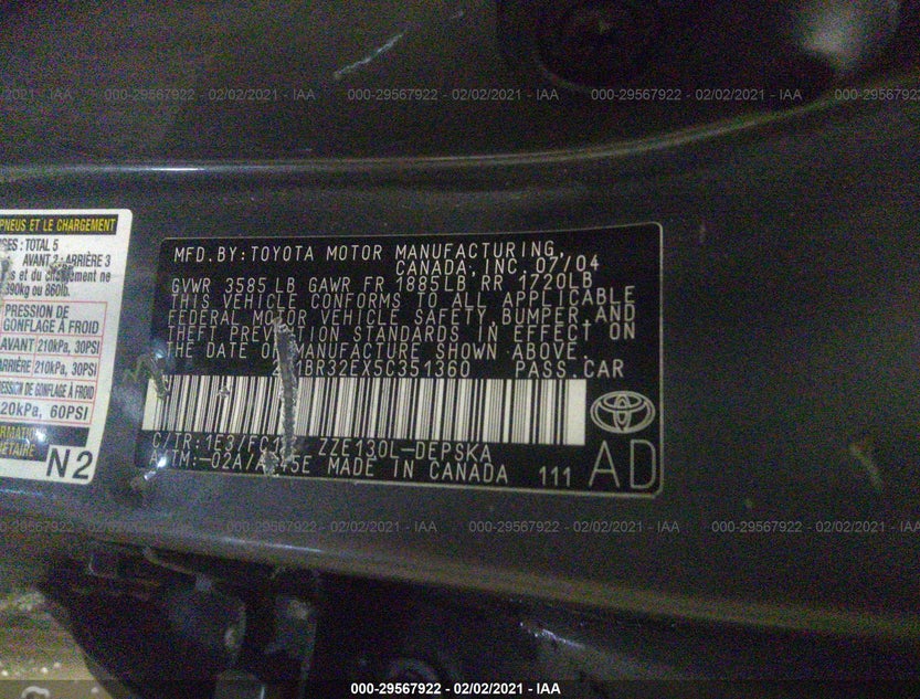 2T1BR32EX5C351360